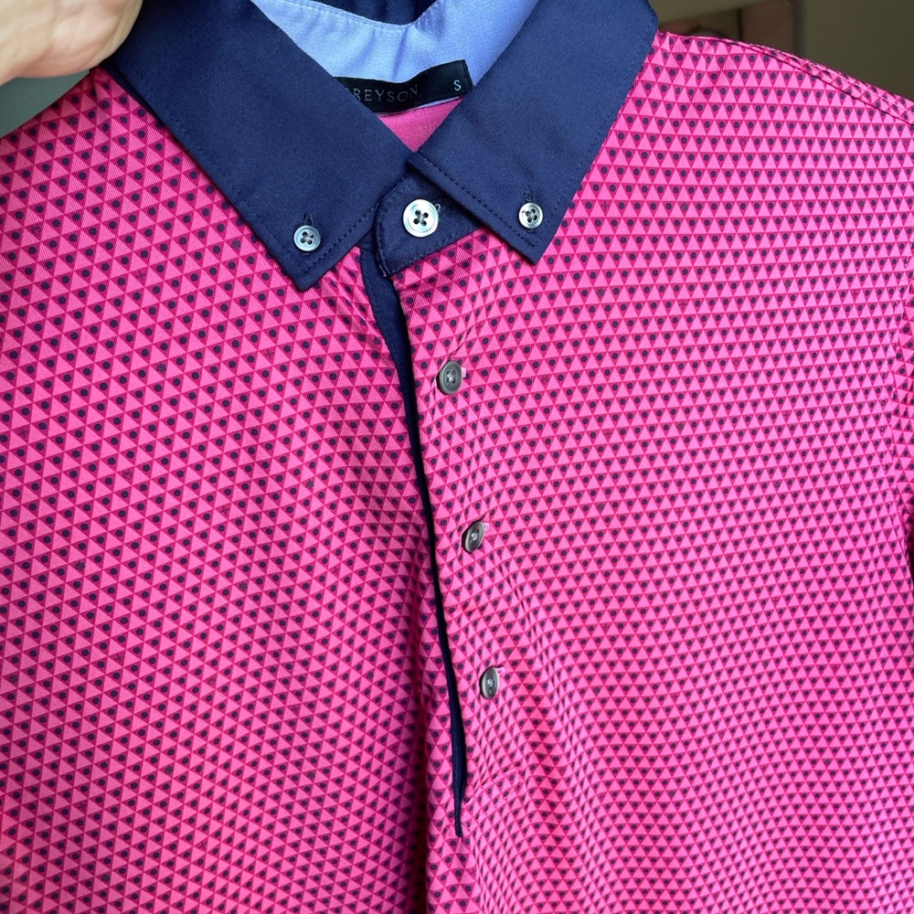 Greyson Men's Pink Patterned Golf Shirt